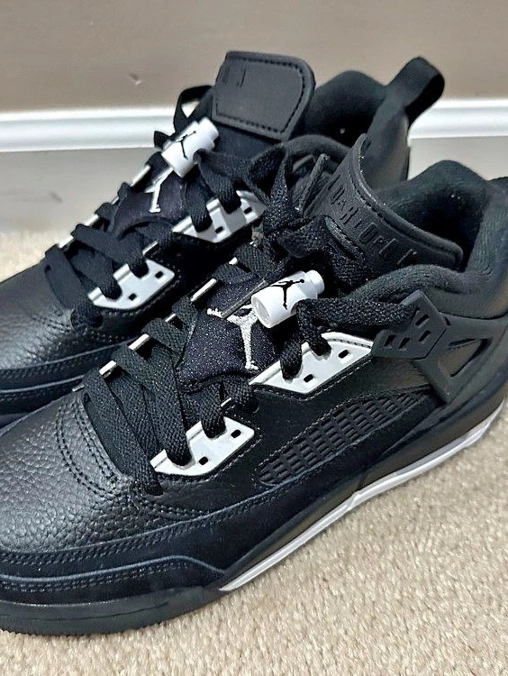 Jordan Spizike Low Black Cat Black & White Boys US 6Y
